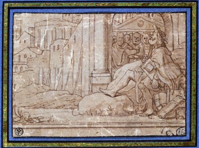 Le Sage (méditant). Dessin par Hobben. 16e siècle. - Hobben