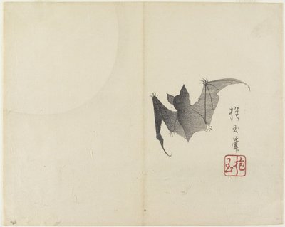 (Chauve-souris et lune), vers 1830 - Hogyoku