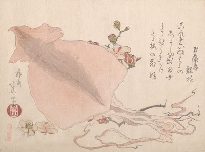 Seiche séchée et fleurs de prunier, début du 19e siècle - Hokuba