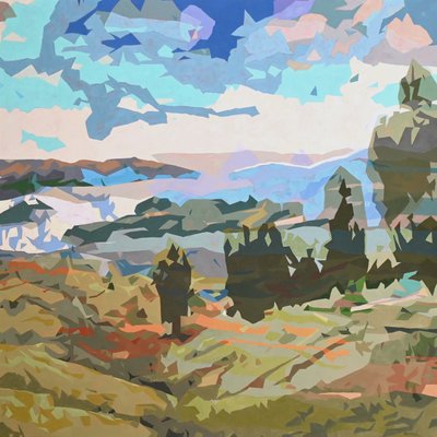 Landscape Obscura - 11, 2024 (huile sur toile) - Holly Boruck
