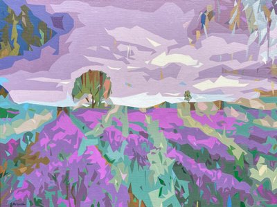 Landscape Obscura - 6, 2024 (huile sur lin) - Holly Boruck
