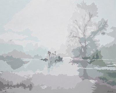 Matin brumeux, 2024 (huile sur toile) - Holly Boruck