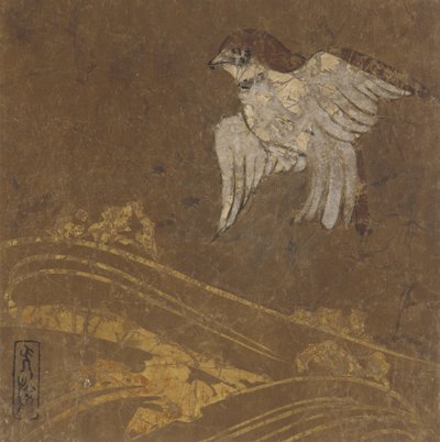 Vagues et oiseau, période Edo, fin XVIe-début XVIIe siècle - Hon
