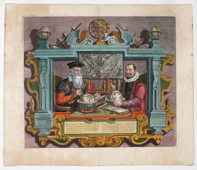 Double Portrait de Gerardus Mercator 1512-1594 et Jodocus Hondius 1563-1612 - Hondius