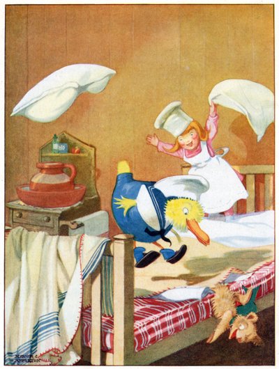 Les valets se poursuivaient sur les lits, illustration de 