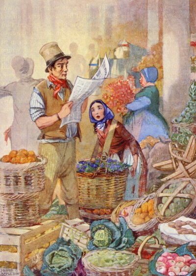 "La fille du marché en haillons cria, 