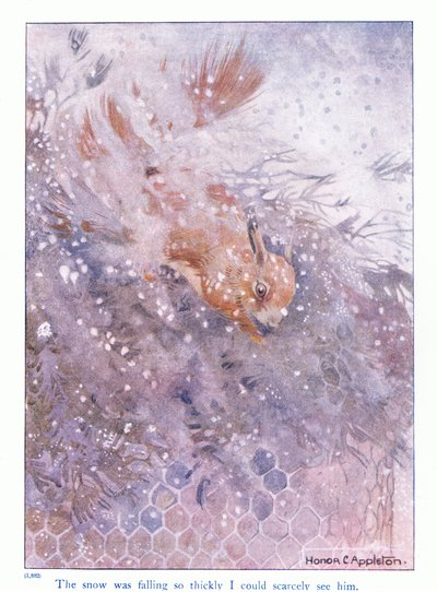 La neige tombait si fort que je pouvais à peine le voir, illustration de 