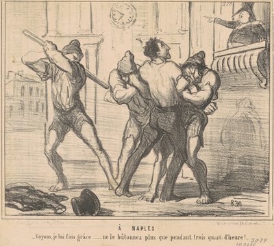 À Naples : Voyons, je lui fais grâce... - Honoré Daumier