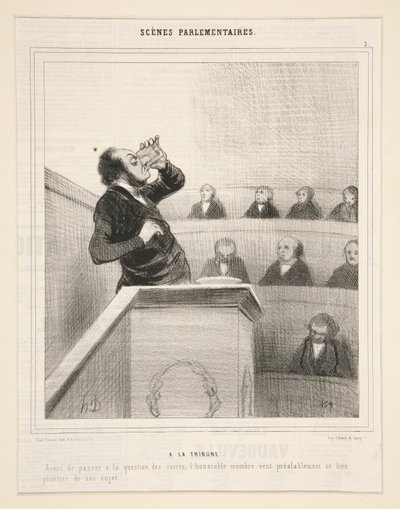 À la Tribune: Avant de passer à la question des sucres - Honoré Daumier