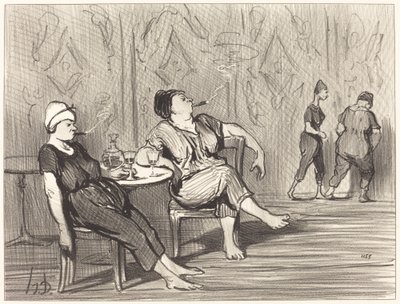 À la buvette - Honoré Daumier