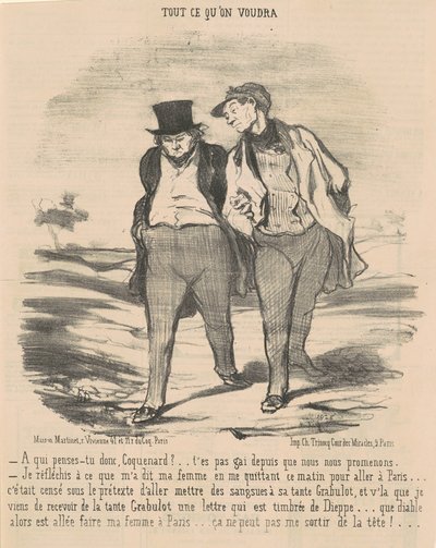 À qui penses-tu donc, coquenard? ... - Honoré Daumier