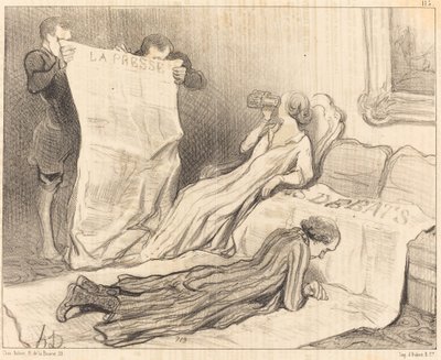 Abonnés recevant leur journal - Honoré Daumier