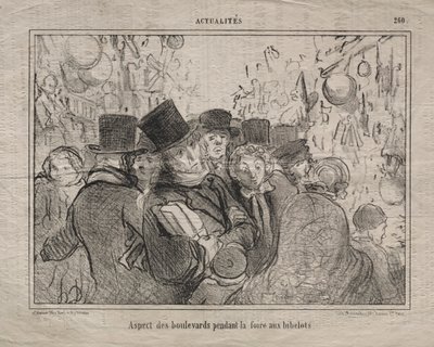 Actualités (No. 260) : Vue des boulevards pendant un marché aux bibelots - Honoré Daumier