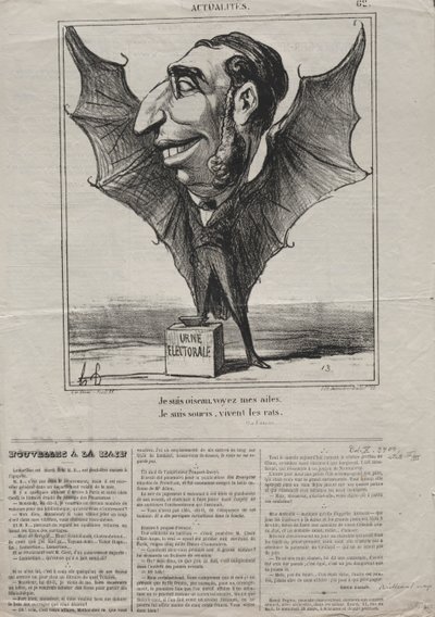 Actualités (n° 62) : Je suis un oiseau, regarde mes ailes.. - Honoré Daumier