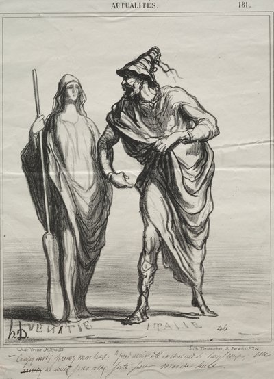 Actualités, planche 181 : Pour qui me prenez-vous ! Prenez mon bras - Honoré Daumier