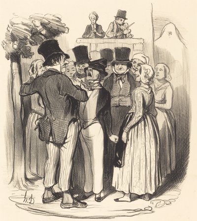 Ah! Gringalet de Paris... tu viendras faire danser... - Honoré Daumier