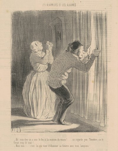 Ah! Mon dieu on a mis le feu à la maison du voisin ... - Honoré Daumier