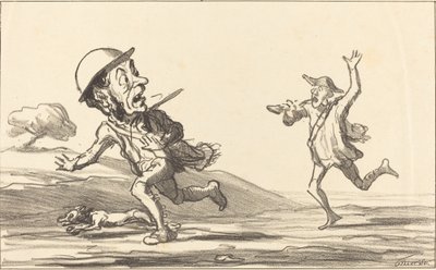 Allons bon!... il paraît... chasse réservée - Honoré Daumier