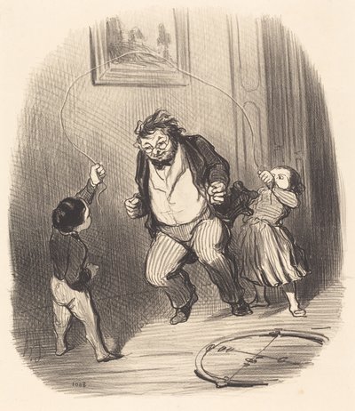 Allons, papa... encore... trente-deux tours!... - Honoré Daumier