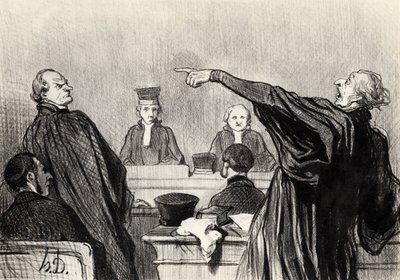 Un avocat manifestement convaincu... De la série Les gens de justice, 1845 - Honoré Daumier