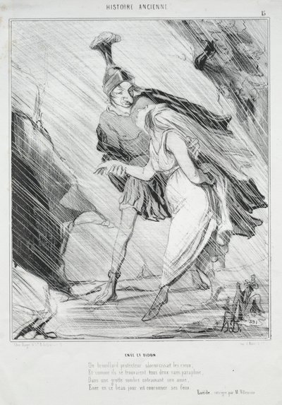 Histoire ancienne (plaque 15) : Énée et Didon - Honoré Daumier