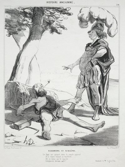 Histoire ancienne, plaque 20 : Alexandre et Diogène - Honoré Daumier