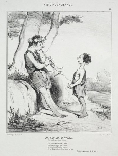 Histoire ancienne, plaque 48 : Les bergers de Virgile - Honoré Daumier