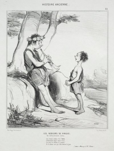 Histoire ancienne, planche 48: Les Bergers de Virgile - Honoré Daumier