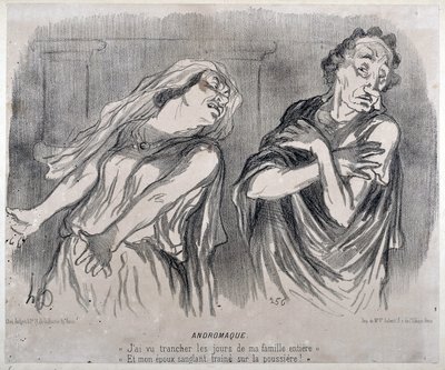 Andromaque Gravure par Honoré Daumier (1808-1879) dans Le Charivari. Palais Longchamp, Musée des Beaux-Arts de Marseille. - Honoré Daumier