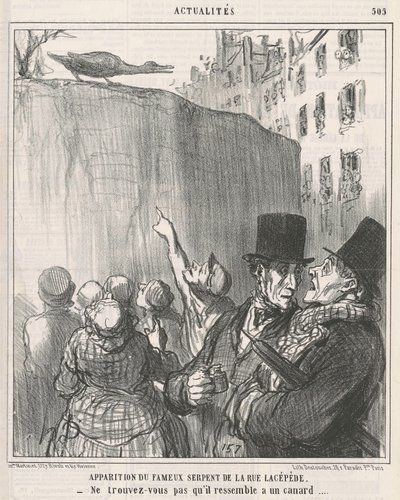 Apparition du ... serpent de la rue Lacépède - Honoré Daumier