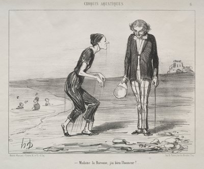 Esquisses aquatiques, planche 8 : Madame la Baronne, c