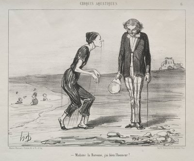 Esquisses aquatiques, planche 8 : Madame la Baronne, c