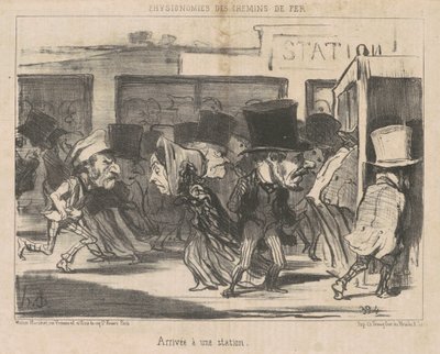 Arrivée à une station - Honoré Daumier