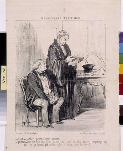Œuvre de Honoré Daumier (1808-1879). Charivari daté de 1851 : Série LES Avocats et les plaideurs. « L