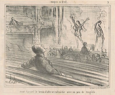Ayant éprouvé le besoin de se rafraîchir avec... - Honoré Daumier