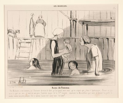 Bains des Femmes. Oui Madame - Honoré Daumier