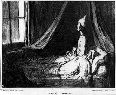 Croyant le voir, caricature par Honoré Daumier (1808-1879). « Charivari » - Honoré Daumier