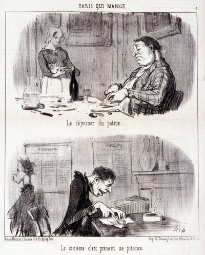 Caricature sur les abus gastronomiques. Série 