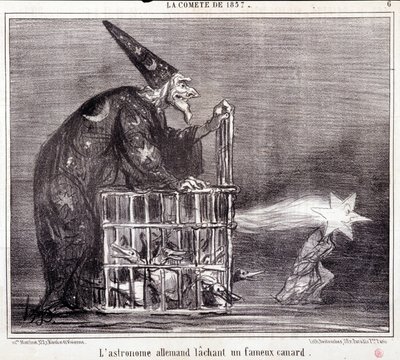 Caricature sur la science. Série sur la Comète de 1857 : L