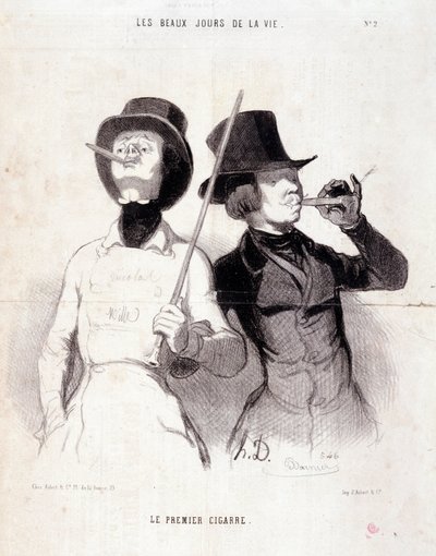 Caricature sur les jeunes dandys. Série 