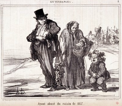 Caricature sur la viticulture. Série "Esquisse d