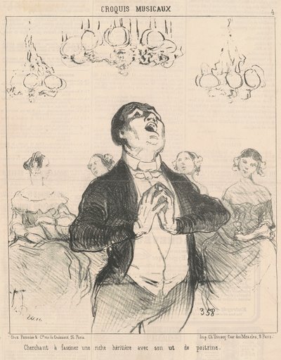 Cherchant à fasciner une riche ... - Honoré Daumier