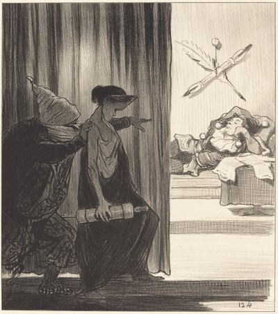 Clytemnestre poussée par mimi Véron... - Honoré Daumier