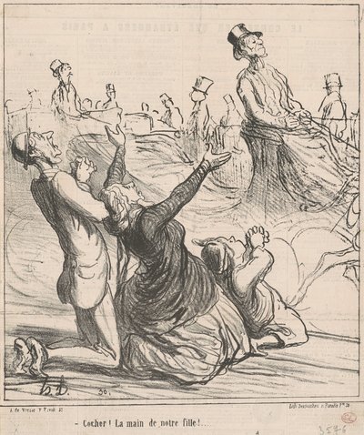 Cocher! La main de notre fille! - Honoré Daumier