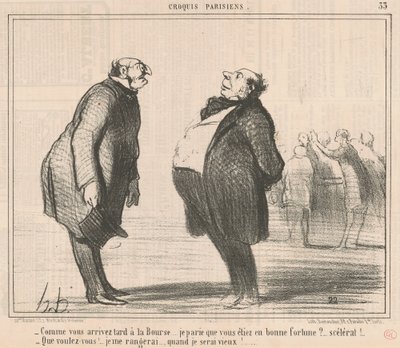 Comme vous arrivez tard à la bourse - Honoré Daumier