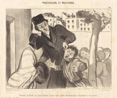 Comment on décide un jeune homme à venir... - Honoré Daumier