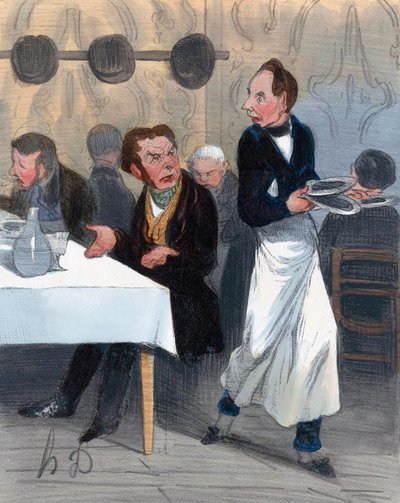Client mécontent dans un restaurant - Honoré Daumier