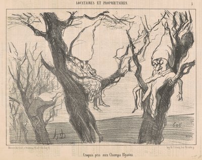 Croquis pris aux Champs Élysées - Honoré Daumier