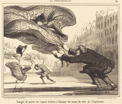 Danger de porter des jupons-ballons... - Honoré Daumier
