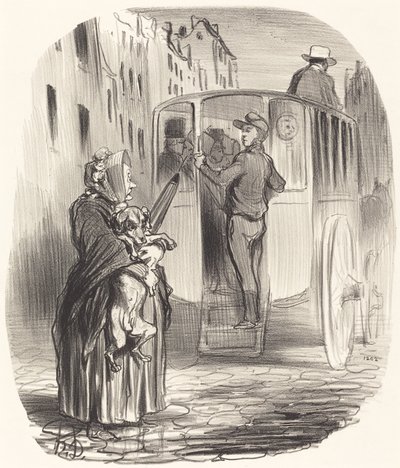 Désolé, citoyenne... je ne reçois pas de chiens... - Honoré Daumier